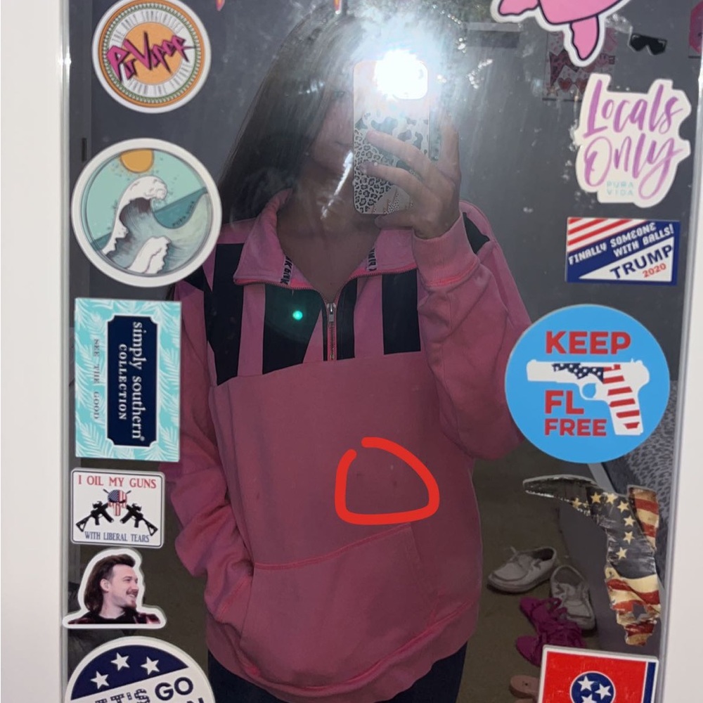 PINK hot pink quarter zip XS could definitely fit a S/ smaller M